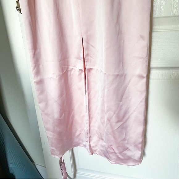 HOCB Dress Stefania Corset Maxi Satin Prom Date Soft Peach M FLAW - Picture 9 of 9